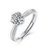 Women's 925 Silver 18K Gold Plated Round Groupset Moissanite Inlay Geometric Sweet Minimalist Ring