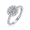 Women's 925 Silver 18K Gold Plated Round Groupset Moissanite Inlay Geometric Sweet Minimalist Ring