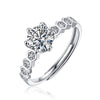 Women's 925 Silver 18K Gold Plated Round Groupset Moissanite Inlay Geometric Sweet Minimalist Ring