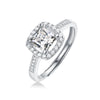 Women's 925 Silver 18K Gold Plated Round Groupset Moissanite Inlay Geometric Sweet Minimalist Ring