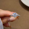 Women's 925 Silver Moissanite Flower Bud Five Claw Ring With Geometric Pattern And Electroplating Treatment For Proposal And Wedding