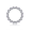 Women's 925 Silver Moissanite Ring Geometric Style Set With Diamonds