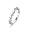 Women's 925 Silver Moissanite Ring With Flower Pattern And Diamond Inlay