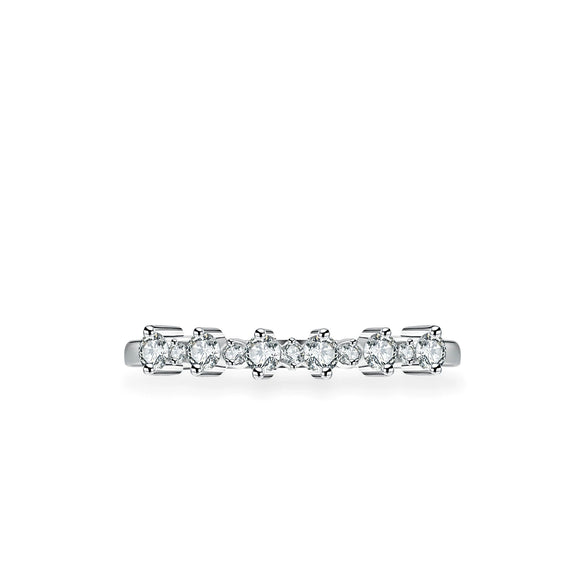 Women's 925 Silver Moissanite Ring With Flower Pattern And Diamond Inlay