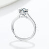 Women's 925 Silver Moissanite Ring With Six Prong Setting Geometric Straight Band Electroplated Fashion Ring