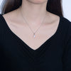 Women's 925 Silver Natural Freshwater Pearl Geometric Style Necklace With Diamond Treatment And Cross Chain