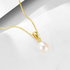Women's 925 Silver Natural Freshwater Pearl Geometric Style Necklace With Diamond Treatment And Cross Chain