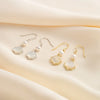 Women's Silver Natural Pearl Geometric Style Earrings With 14K Gold Plating