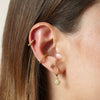 Women's Silver Needle Copper Flower And Geometric Style Earrings