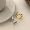 Women's Silver Plated Minimalist Geometric Knot Open Ring Fashion Cross Ring Adjustable Index Finger Ring