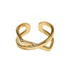 Women's Silver Plated Minimalist Geometric Knot Open Ring Fashion Cross Ring Adjustable Index Finger Ring