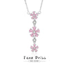 Women's 925 Silver Plum Blossom Pendant Necklace With Powder Diamond Geometric Design