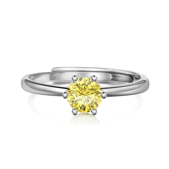 Women's 925 Silver Retro Classic Simple Geometric Opening Adjustable Ring With Electroplating