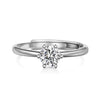 Women's 925 Silver Retro Classic Simple Geometric Opening Adjustable Ring With Electroplating