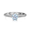 Women's 925 Silver Retro Classic Simple Geometric Opening Adjustable Ring With Electroplating