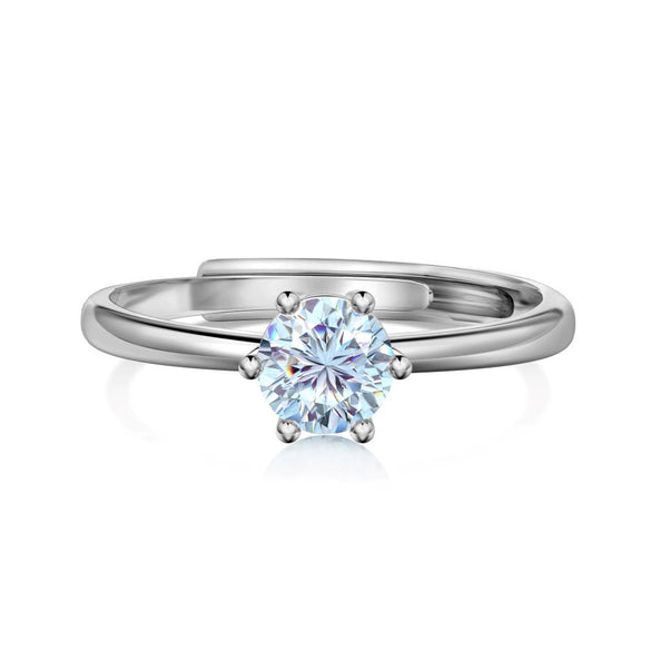 Women's 925 Silver Retro Classic Simple Geometric Opening Adjustable Ring With Electroplating