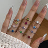 Women's 925 Silver Retro Classic Simple Geometric Opening Adjustable Ring With Electroplating