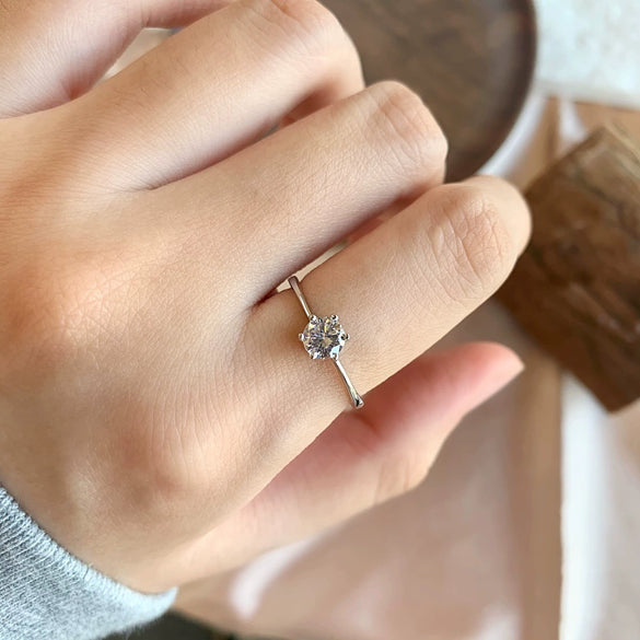 Women's 925 Silver Retro Classic Simple Geometric Opening Adjustable Ring With Electroplating