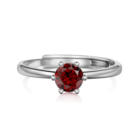 Women's 925 Silver Retro Classic Simple Geometric Opening Adjustable Ring With Electroplating