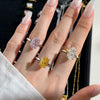 Women's Silver Ring Geometric Style Electroplating Oval Design