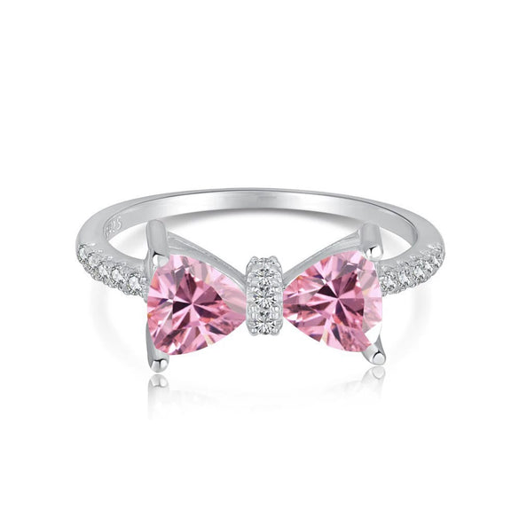 Women's 925 Silver Ring With Light Luxury Style And Geometric Design Powder Zirconium Inlay Electroplated