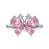 Women's 925 Silver Ring With Light Luxury Style And Geometric Design Powder Zirconium Inlay Electroplated