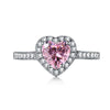 Women's 925 Silver Ring With Light Luxury Style And Geometric Design Powder Zirconium Inlay Electroplated