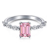 Women's 925 Silver Ring With Light Luxury Style And Geometric Design Powder Zirconium Inlay Electroplated