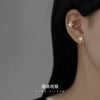 Women's Silver Snowflake Ear Cuff Earrings Geometric Electroplated Clipon Jewelry For Nonpierced Ears