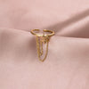 Women's 925 Silver Star Chain Ring With Electroplated Finish Adjustable Open Band Minimalist Jewelry