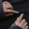 Women's 925 Silver Star Chain Ring With Electroplated Finish Adjustable Open Band Minimalist Jewelry