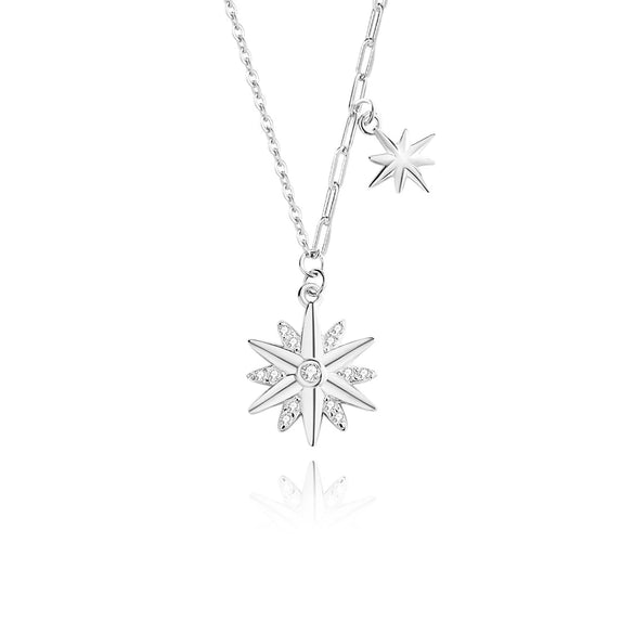 Women's 925 Silver Sunflower Clavicle Chain Jewelry With Geometric Pattern And Electroplating Process
