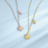 Women's 925 Silver Sunflower Clavicle Chain Jewelry With Geometric Pattern And Electroplating Process