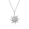 Women's Silver Sunflower Pendant Clavicle Chain With Geometric Pattern And Electroplating Process