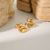 Women's Simple All Match Oval Stainless Steel Earrings With Geometric Design And Electroplating