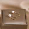 Women's Simple Allmatch Freshwater Pearl Earrings In S925 Silver With Round Shape