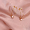 Women's Simple Allmatch Freshwater Pearl Earrings In S925 Silver With Round Shape