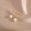 Women's Simple Allmatch Freshwater Pearl Earrings In S925 Silver With Round Shape