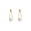 Women's Simple Allmatch Freshwater Pearl Earrings In S925 Silver With Round Shape