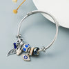 Women's Simple Alloy Eye Pendant Bracelet With Oildrop Pearl Detail And Electroplated Finish Fashion Jewelry Accessory