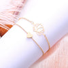 Women's Simple Alloy Hollow Heart Bracelet Set With Electroplated Personality Style Pendant Bracelets