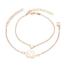 Women's Simple Alloy Hollow Heart Bracelet Set With Electroplated Personality Style Pendant Bracelets