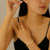 Women's Simple Alloy Jewelry Set With Heart And Oil Dropping Shapes Electroplated Necklace Earrings Ring Bracelet