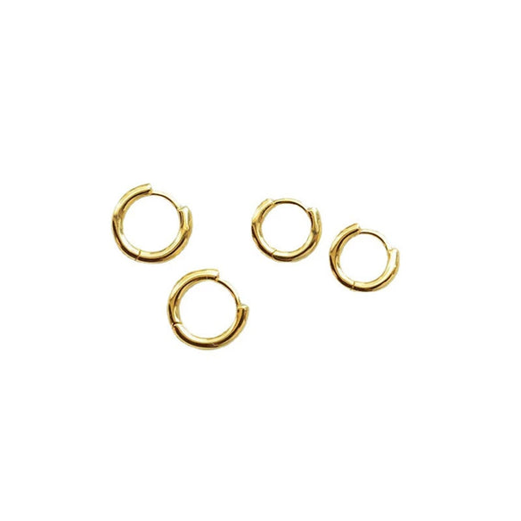 Women's Simple And Atmospheric Glossy Brass Electroplated Geometric Earrings