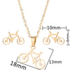Women's Simple Bicycle Themed Stainless Steel Ochain Necklace And Earrings Jewelry Set With Electroplated Finish