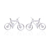 Women's Simple Bicycle Themed Stainless Steel Ochain Necklace And Earrings Jewelry Set With Electroplated Finish