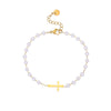 Women's Simple Bohemian Adjustable Fake Pearl Beaded Anklet Geometric Beach Foot Jewelry Fashion Gift