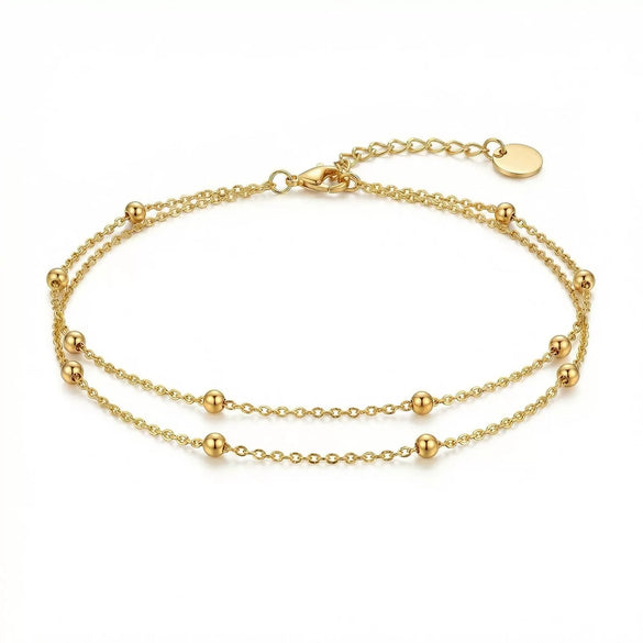 Women's Simple Bohemian Adjustable Fake Pearl Beaded Anklet Geometric Beach Foot Jewelry Fashion Gift