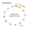 Women's Simple Bohemian Geometric Titanium Steel Colorful Rice Beads Anklet