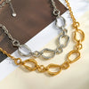 Women's Simple Casual Stainless Steel Necklace With 18K Gold Vacuum Plating And Geometric Pendant Design
